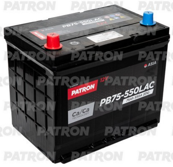 Батарея аккумуляторная ASIA 12V 75AH 550A ETN 1(L+) D26 260x172x200mm B02 16,9kg